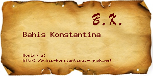 Bahis Konstantina névjegykártya